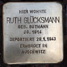 Stolperstein dedicated to Ruth Glücksmann