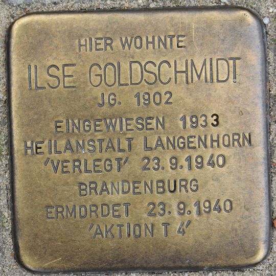 Stolperstein dedicated to Ilse Goldschmidt