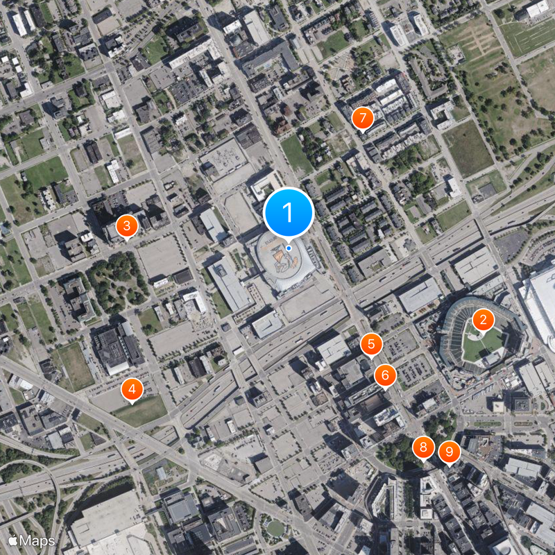 Little Caesars Arena Map