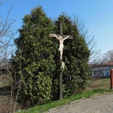 Dřevěný kříž v Zábřehu na ulici Cihlářská