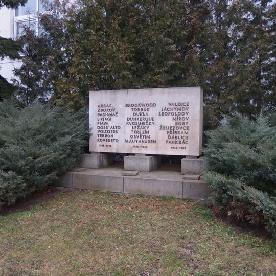 Pomník padlým ve světových válkách a obětem nacistického a komunistického teroru u haly TJ Sokol Hradec Králové
