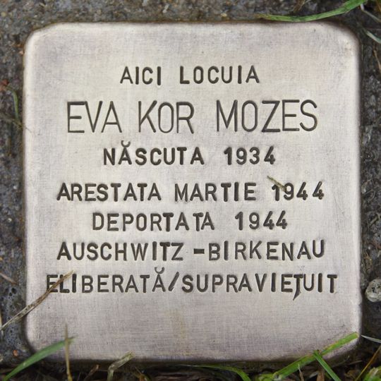 Stolperstein dedicated to Eva Kor Mozes
