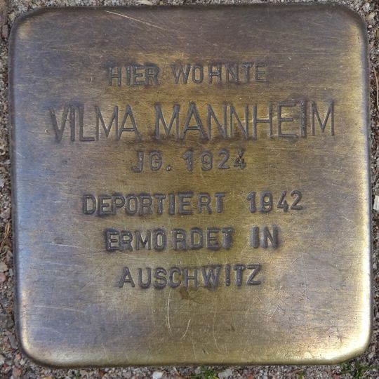 Stolperstein dedicated to Vilma Mannheim