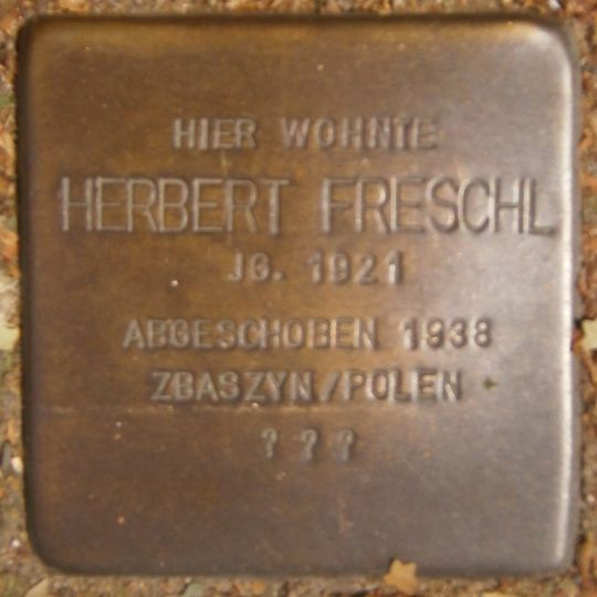 Stolperstein dedicated to Herbert Freschl