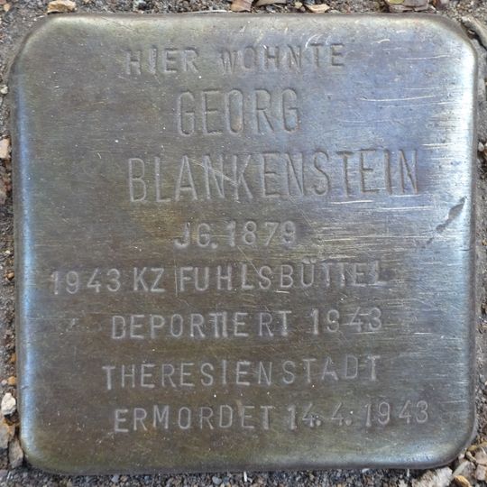 Stolperstein en memoria de Georg Blankenstein