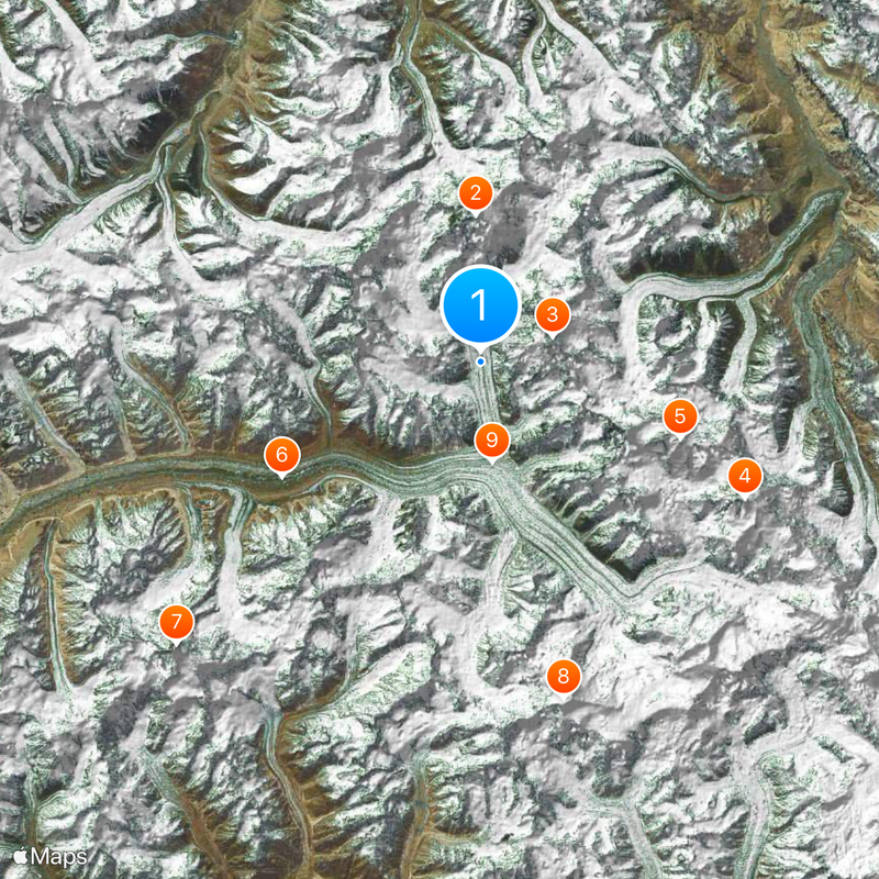 Godwin-Austen Glacier Mappa