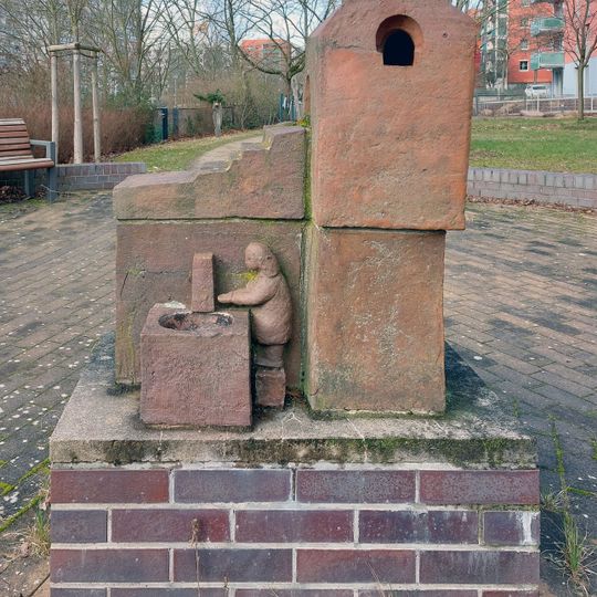 Garden sculpture with bird bath