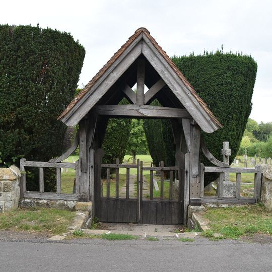 Wall And Lych Gate Along South Boundary Of Cemetery