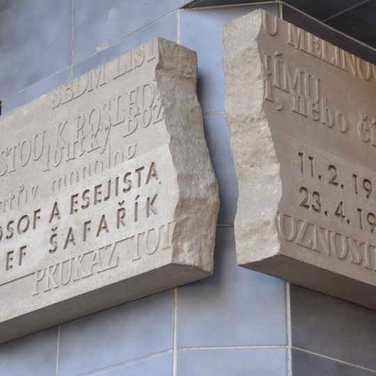 Plaque of Josef Šafařík, Brno