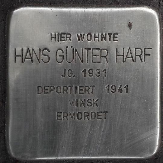 Stolperstein dedicated to Hans Günter Harf