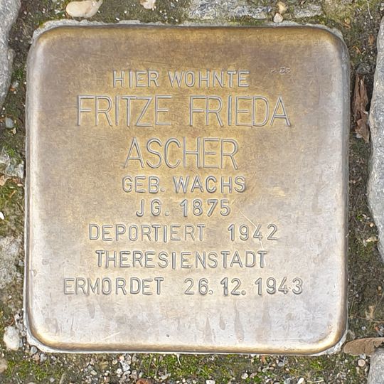 Stolperstein dedicated to Fritze Ascher