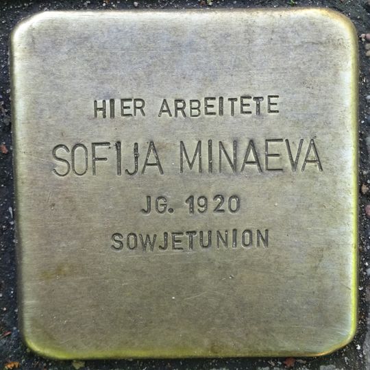 Stolperstein em memória de Sofija Minaeva