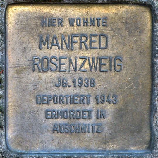 Stolperstein dedicated to Manfred Rosenzweig