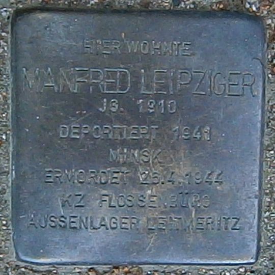 Stolperstein dedicated to Manfred Leipziger
