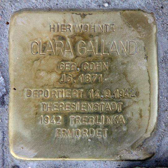 Stolperstein dedicated to Clara Galland
