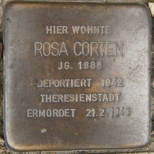 Stolperstein dedicated to Rosa Corten