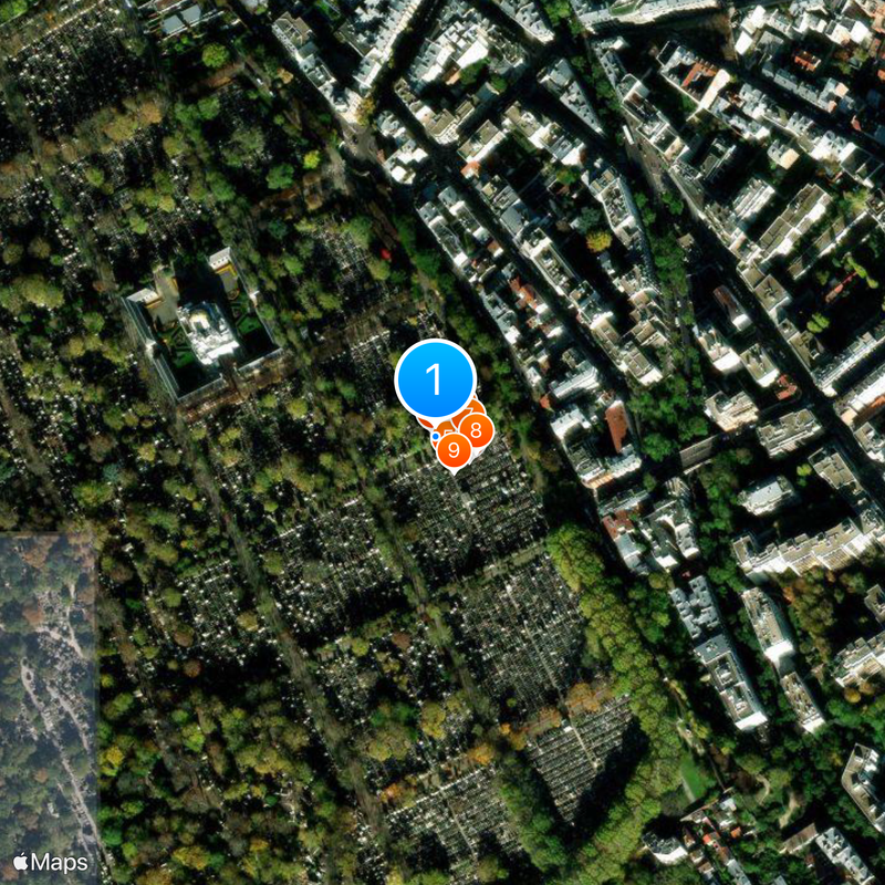 Oscar Wilde's tomb Map