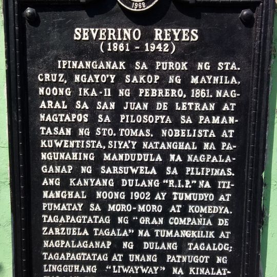 Severino Reyes historical marker