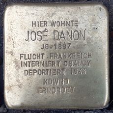 Stolperstein dedicated to José Danon
