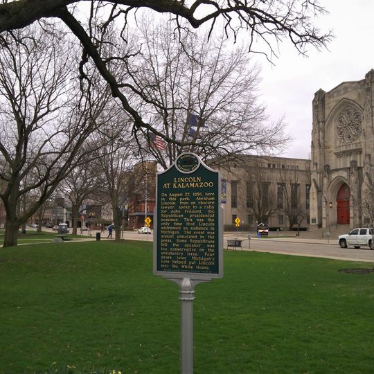 Lincoln at Kalamazoo Historical Marker