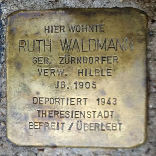 Stolperstein em memória de Ruth Waldmann