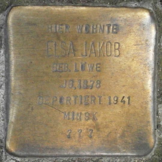 Stolperstein à la mémoire d’Elsa Jakob