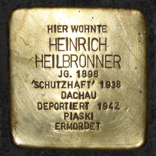 Stolperstein dedicated to Heinrich Heilbronner