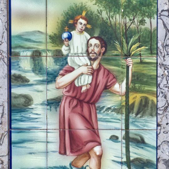 Ceramic panel of Saint Christopher