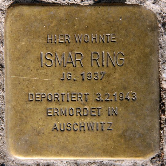 Stolperstein dedicated to Ismar Ring
