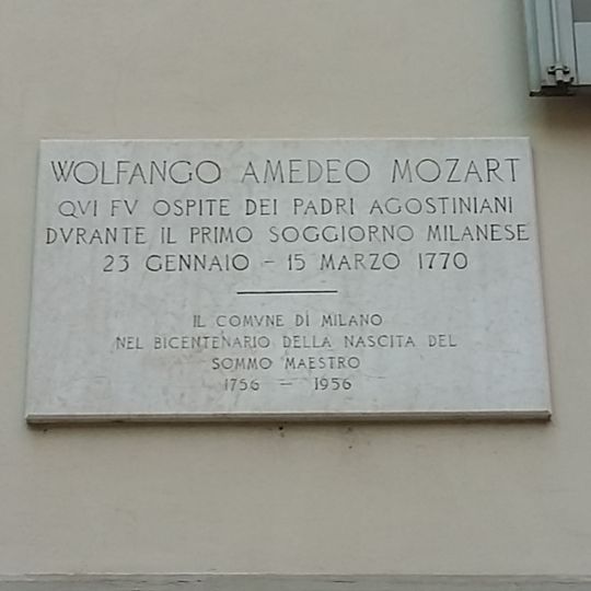 Targa commemorativa a Wolfgang Amadeus Mozart