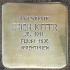 Stolperstein dedicated to Erich Kiefer