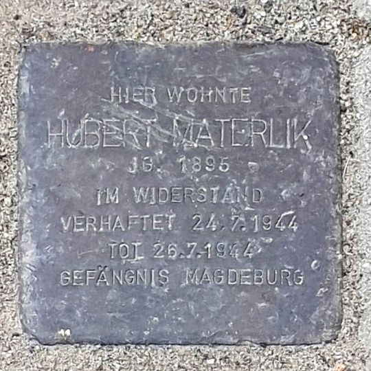 Stolperstein en memoria de Hubert Materlik