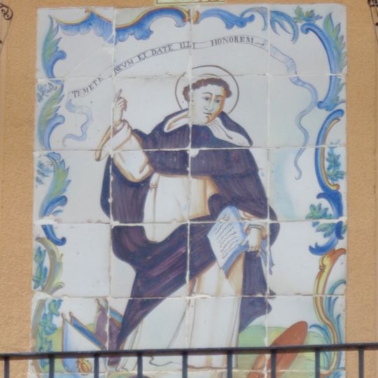 Ceramic panel of Saint Vincent Ferrer and Saint Joseph