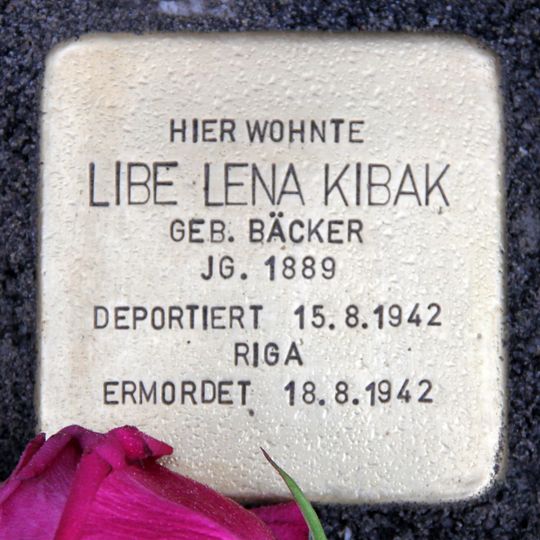 Stolperstein dedicated to Libe Lena Kibak