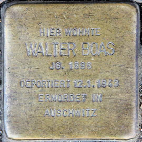 Stolperstein dedicated to Walter Boas