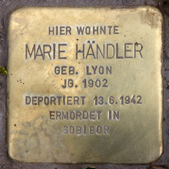 Stolperstein dedicated to Marie Händler