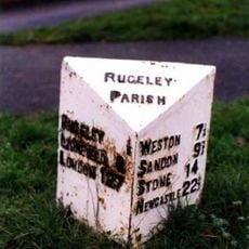 Milepost, half mile N of Rugeley town centre