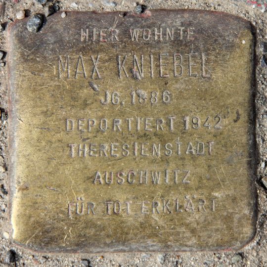 Stolperstein dedicated to Max Kniebel