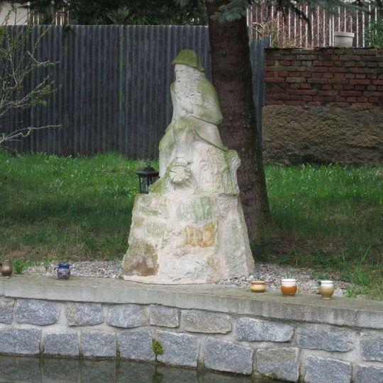 Socha vodníka v Hedčanech