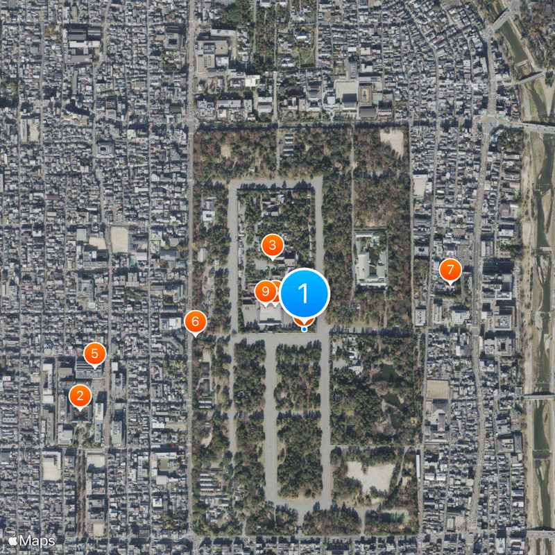 Kyoto Gyoen National Garden Mappa