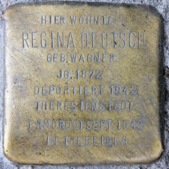 Stolperstein dedicated to Regina Deutsch