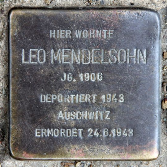 Stolperstein dedicated to Leo Mendelsohn