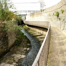 Cantilevered Footpath And Weir On The East Bank Of Hebble Brook