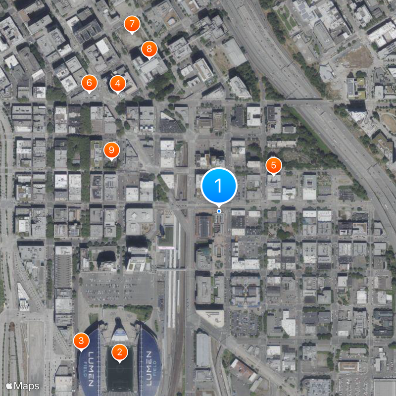 Downtown Seattle Transit Tunnel Map