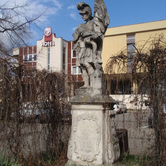 Socha svatého Floriána v Komenského ulici v Jaroměřicích nad Rokytnou