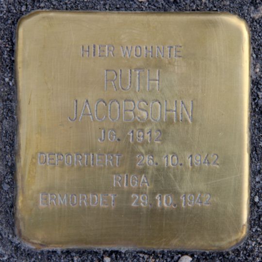 Stolperstein dedicated to Ruth Jacobsohn