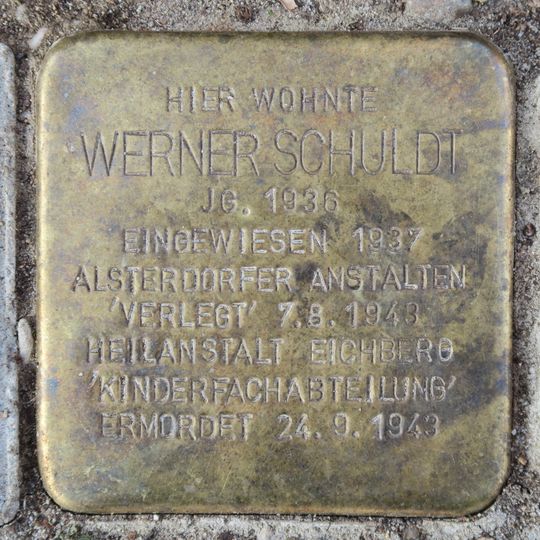 Stolperstein en memoria de Werner Schuldt