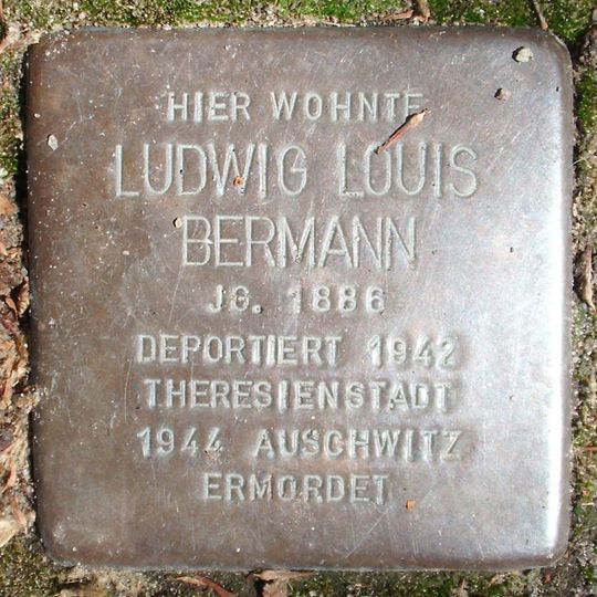 Stolperstein dedicated to Ludwig Louis Bermann