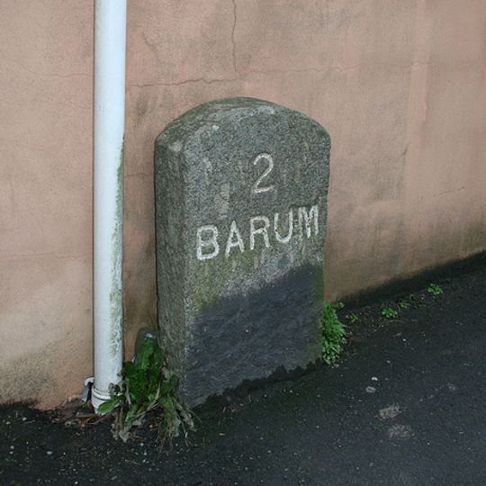 Milestone, 50m uphill from Methodist Church