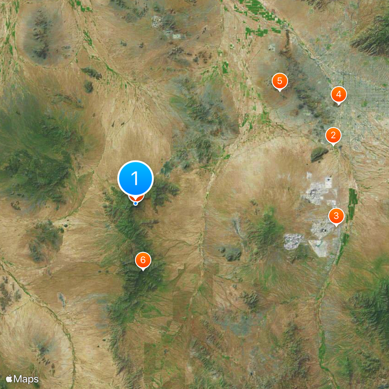 Narodowe Obserwatorium Kitt Peak Mapa